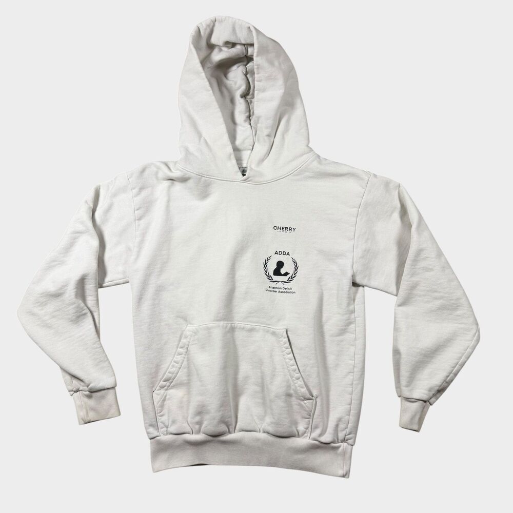 Cherry Los Angeles x ADDA Hoodie White Small "TROUBLE" Streetwear Color Graphic
